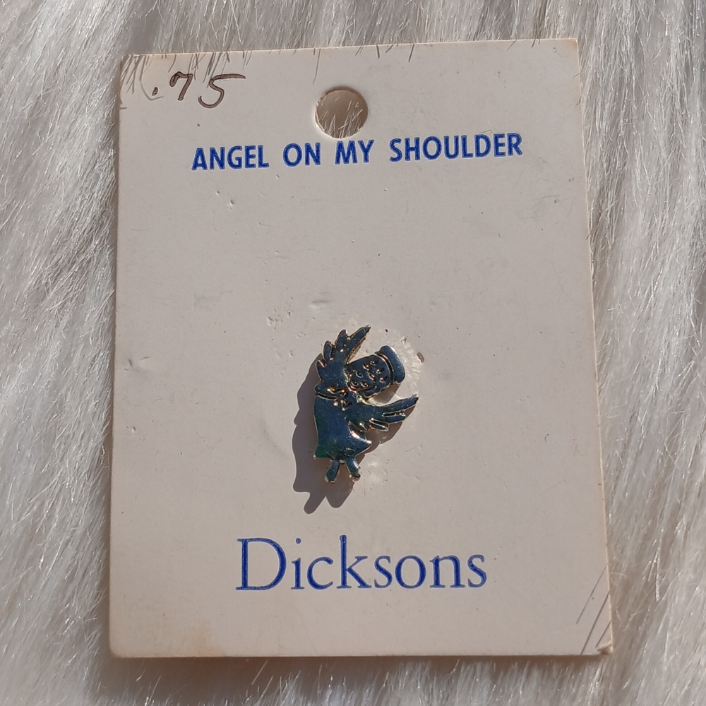 Angel on My Shoulder Brooch Pin Dicksons Vintage Fashion Jewelry New on Card NWT
